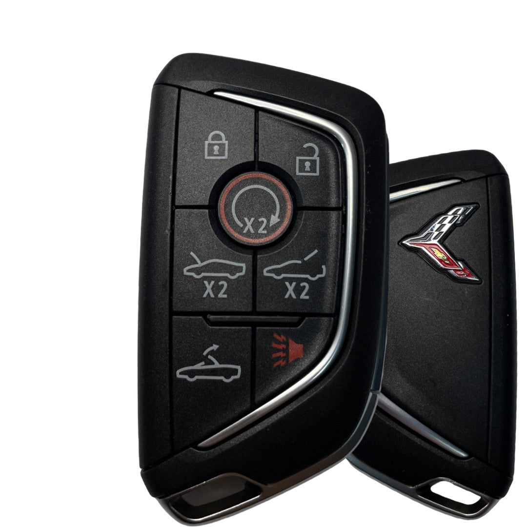 2020 - 2026 Chevrolet Corvette C8 / 7-Button Smart Key / PN: 13538852 / YG0G20TB1 (Chrome Logo) (OEM Refurb)