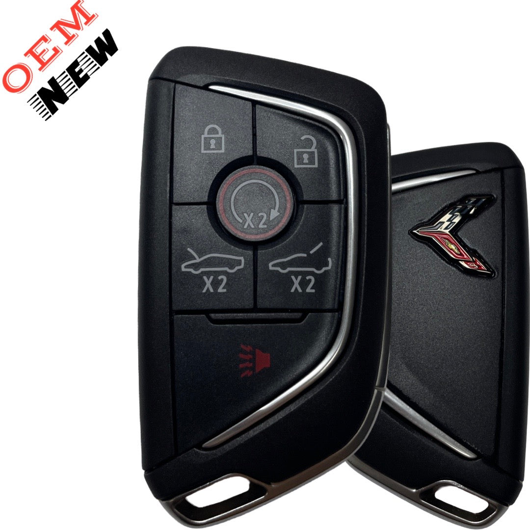 2020-2022 Chevrolet Corvette C8 / 6-Button Smart Key / PN: 13538851 / YG0G20TB1 / Carbon Gray Logo (OEM NEW)