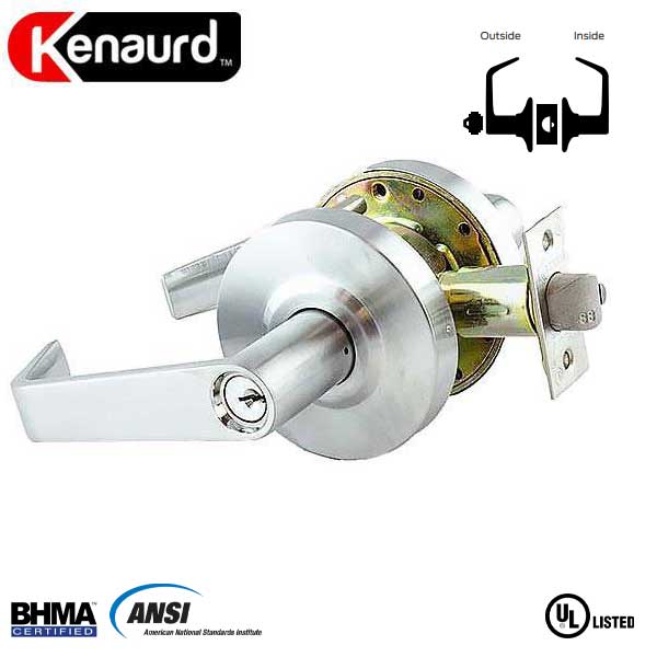 Commercial Lever Set Handle - Clutch Lever Set - 2-3/4” Standard Backset - Satin Chrome - Storeroom - Grade 2