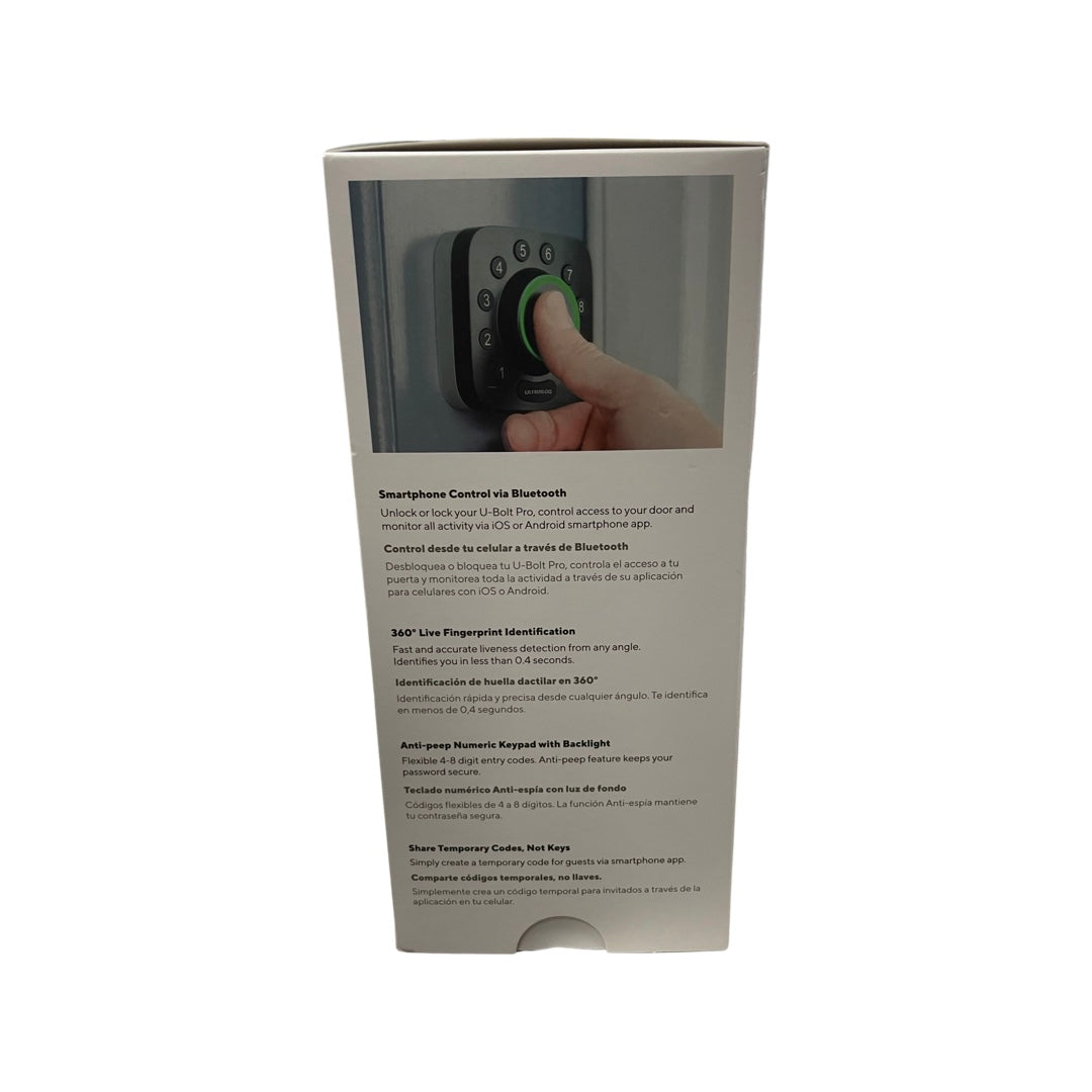 Ultraloq U-Bolt Pro - Keypad Smart Deadbolt + Wi-Fi - Finger Print Reader - Bluetooth - Touchscreen Keypad - Key Override - Auto Lock