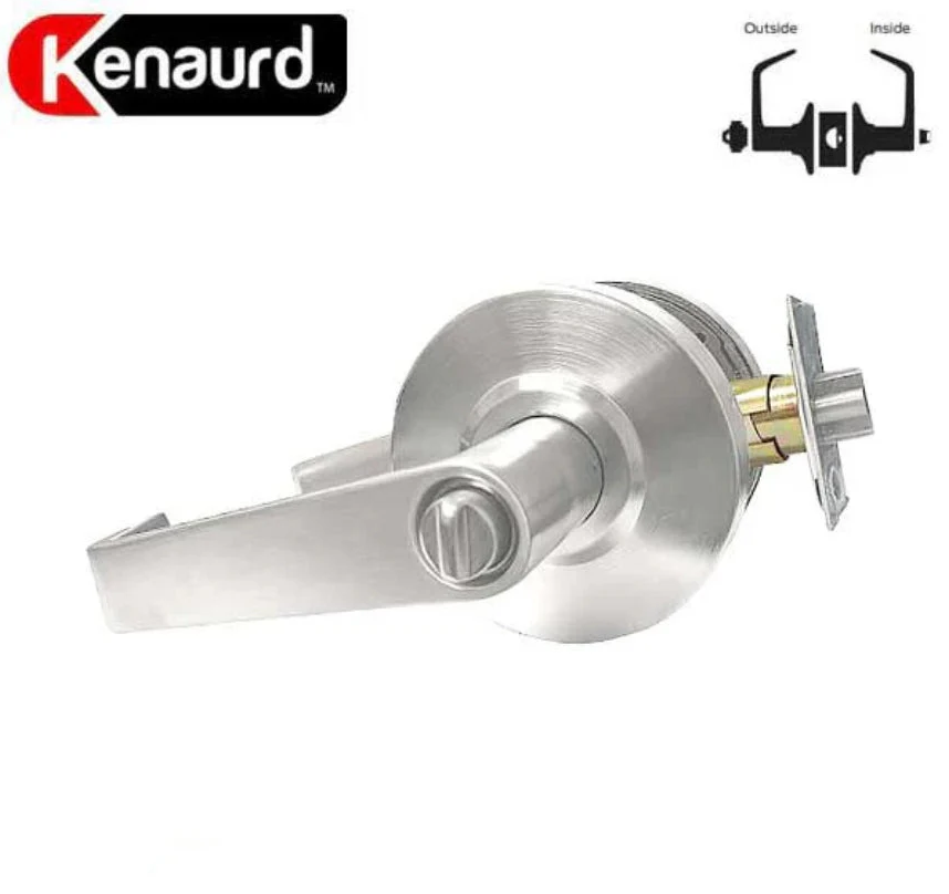 Kenaurd / Commercial Lever Set Handle / SFIC IC Core / 2-3/4” Standard Backset / Satin Chrome / Entrance / Grade 2