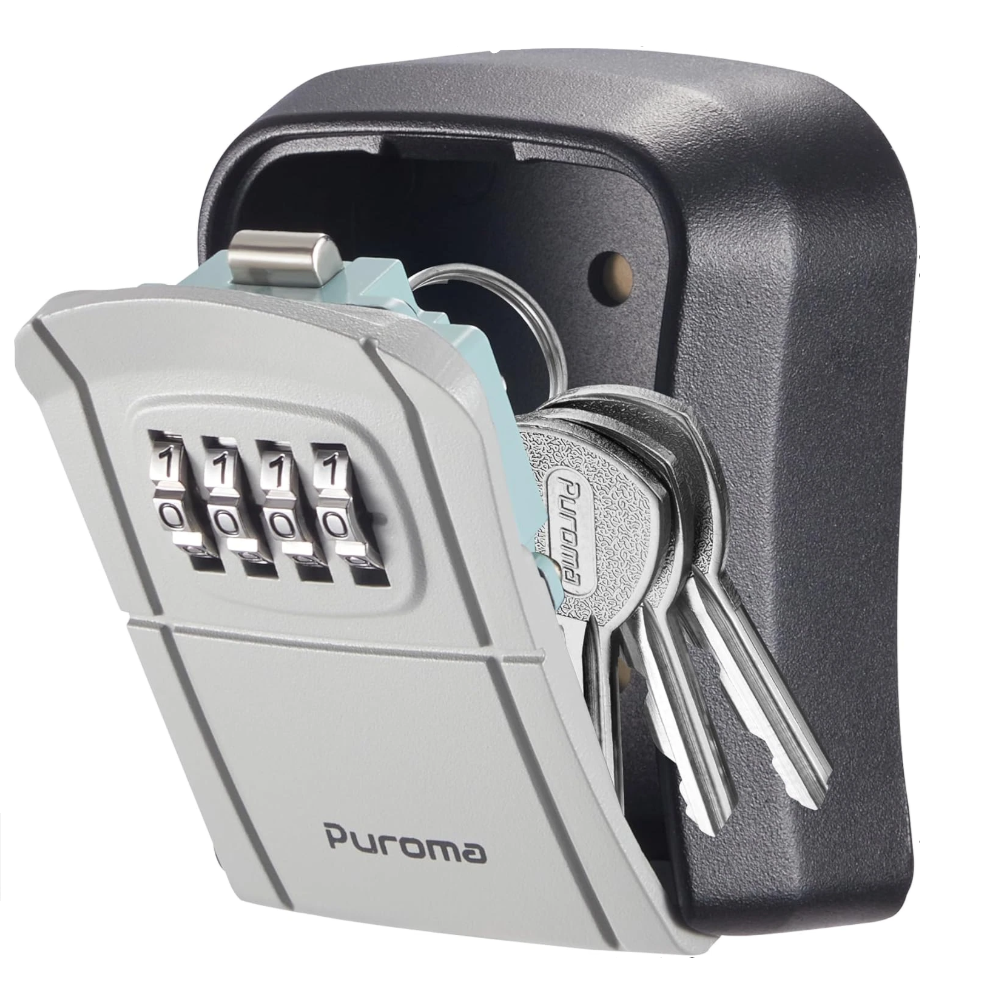 Wall-Mounted Combination Key Lock Box for Secure Outdoor Key Storage / Puroma