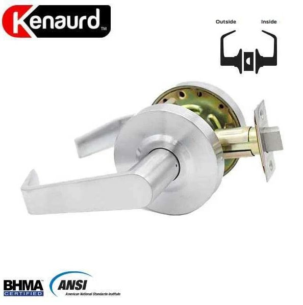 Commercial Lever Set Handle / 2-3/4” Standard Backset / Satin Chrome / Passage / Grade 2
