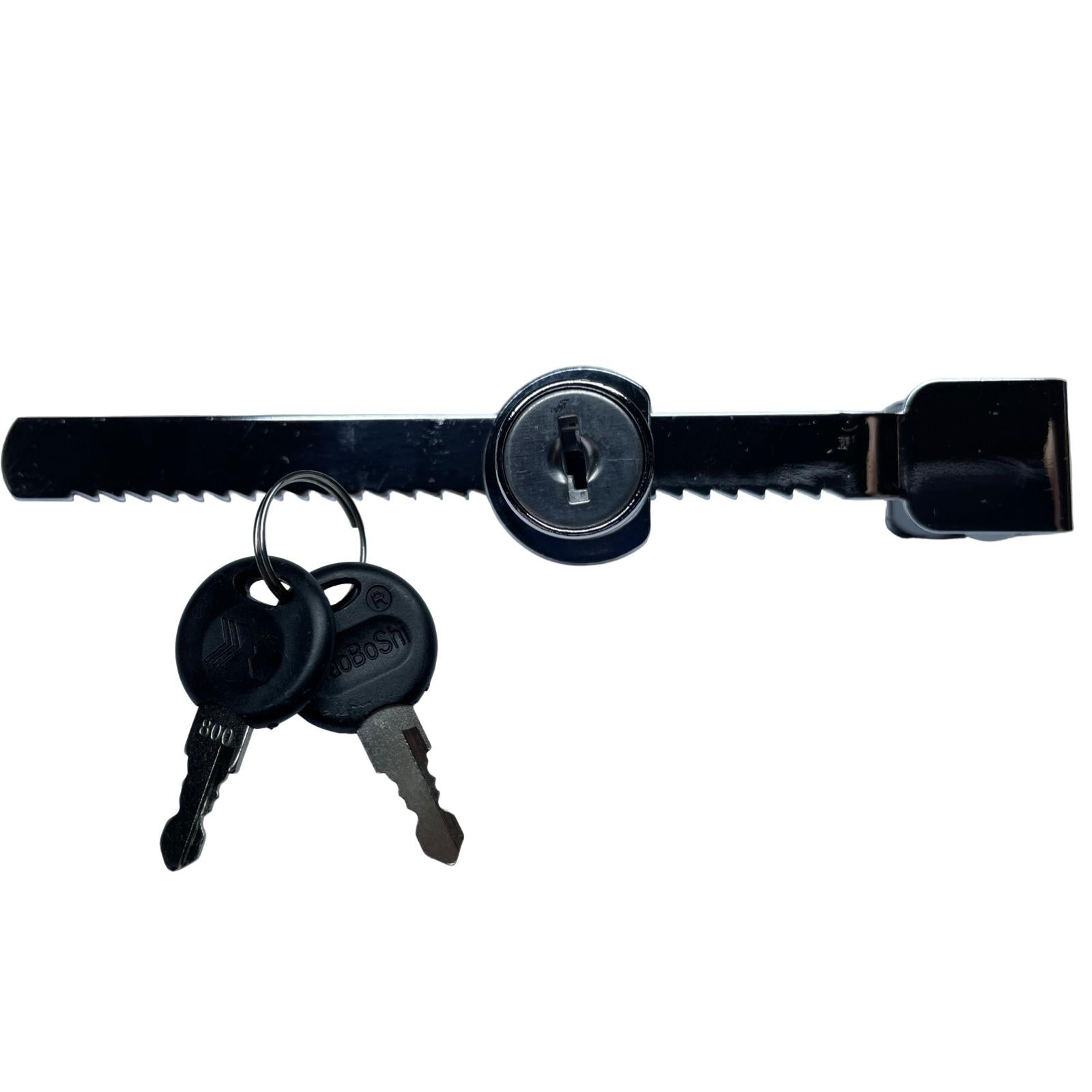 Sliding Glass Door Ratchet Lock / Chrome Finish / Keyed Alike / Showcase Display Lock