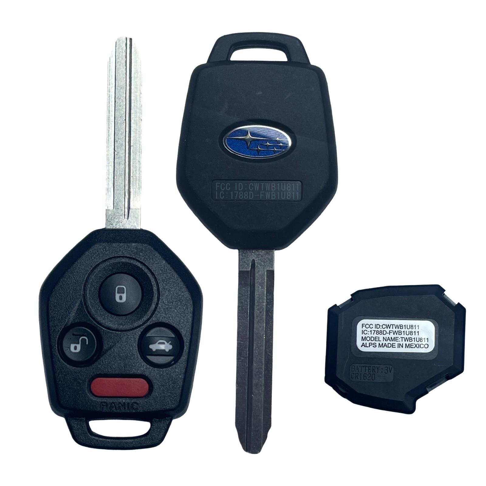 2012-2019 Subaru / 4-Button Remote Head Key / CWTWB1U811 / White Sticker / B110 / G Chip 80 Bit / OEM