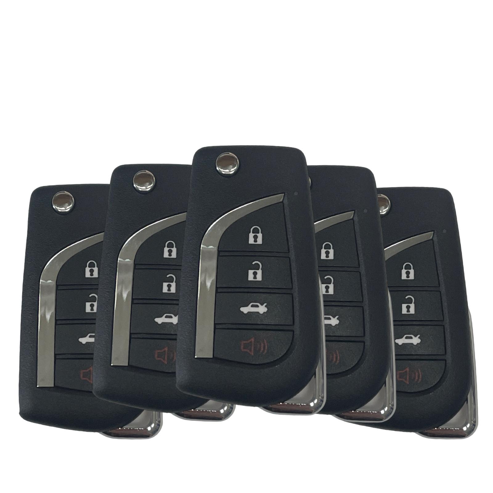 Xhorse Toyota Style / 4-Button Universal Remote Flip Key for VVDI Key Tools (Wired) / 5 Pack