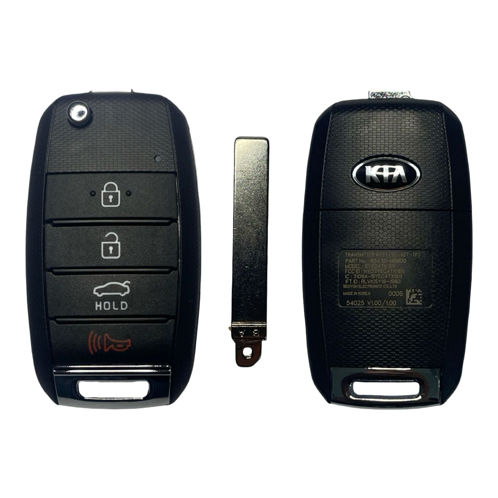 2020-2023 Kia Rio w/ Transponder 4 Button Flip Key / H9800 / NYOSYEC4TX1611 / OEM New