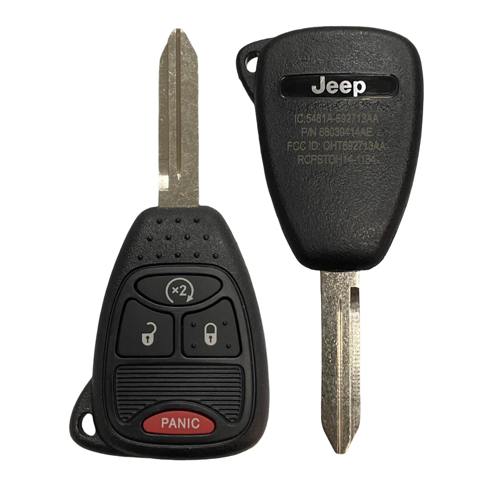 2005-2018 Jeep Dodge 4 Button Remote Head Key / OHT692413AA / OEM New