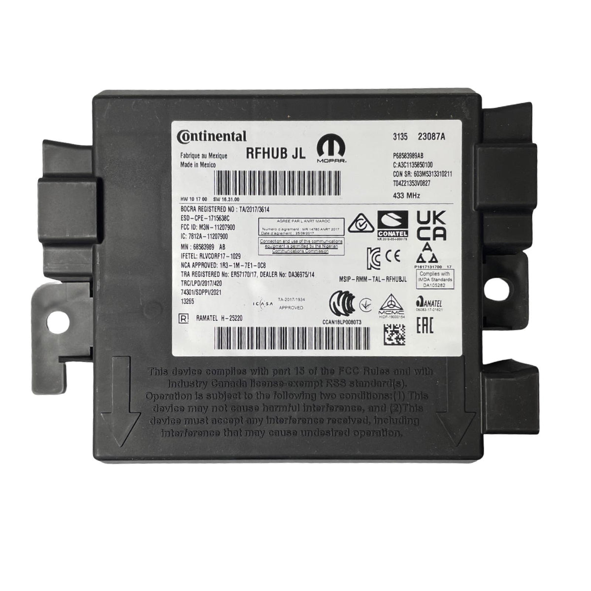 Mopar RF Hub & TPMS Receiver Module for 2024β2027 Jeep Wrangler