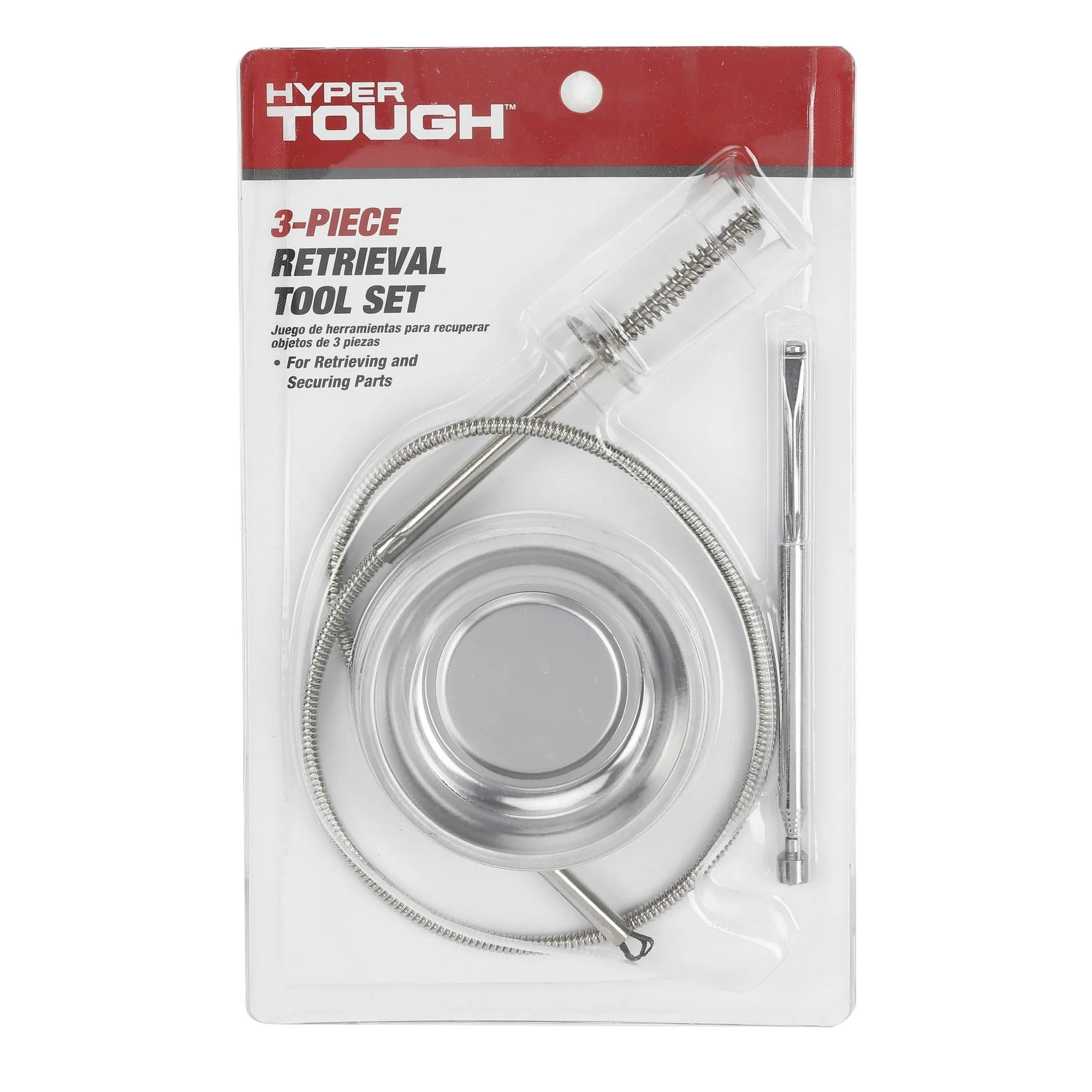 Hyper Tough 3-Piece Magnetic Pick-up Retrieval Tool Set, Silver 81008