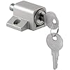 Prime-Line U 9861 Sliding Door Keyed Lock, Push-In – Replace Broken Parts and Add Additional Home Security, Painted Diecast Case, Aluminum Finish (Single Pack)
