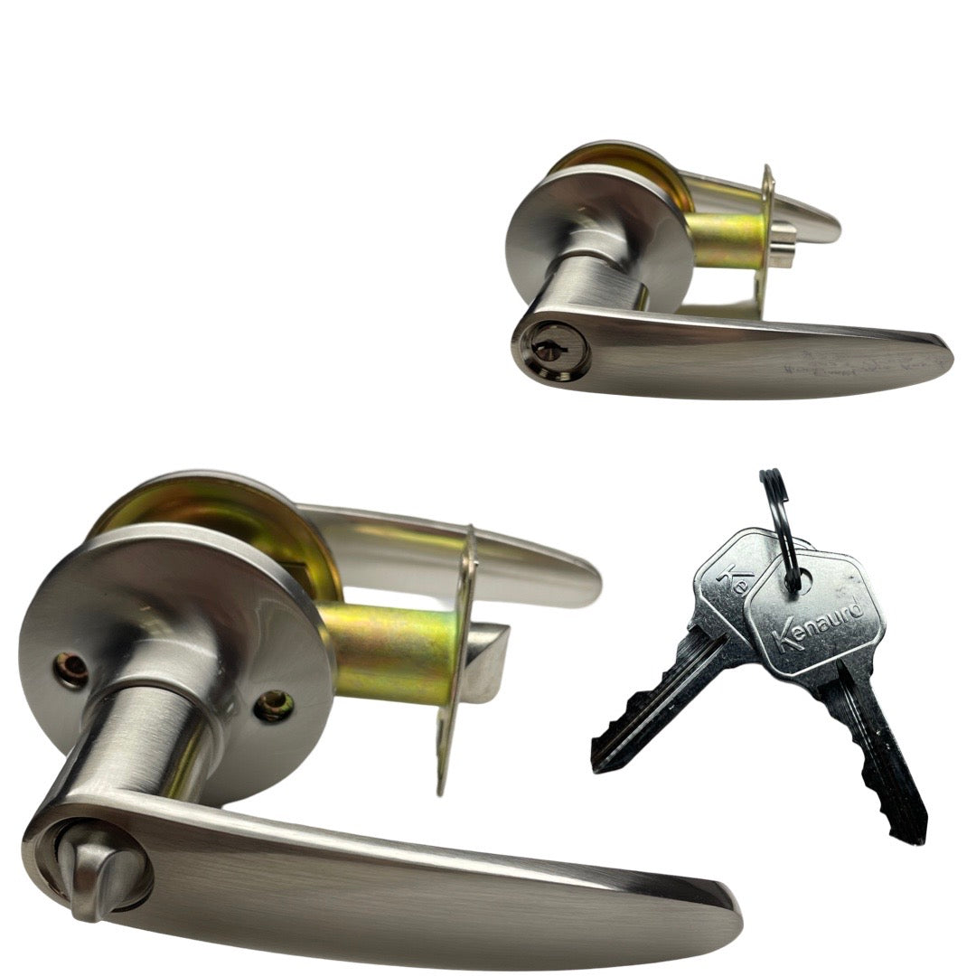 Premium Design #2 Entrance Lever Set - Grade 3 - Satin Nickel