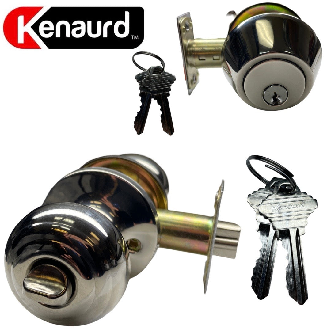 Premium Combo Lockset – Knob & Deadbolt – Bright Chrome – BC – SC1