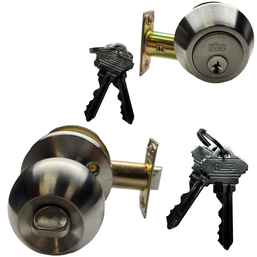 Lock Set Es Premium Combo Lockset - Stainless Steel - Entrance - Grade 3 - SC1 ...