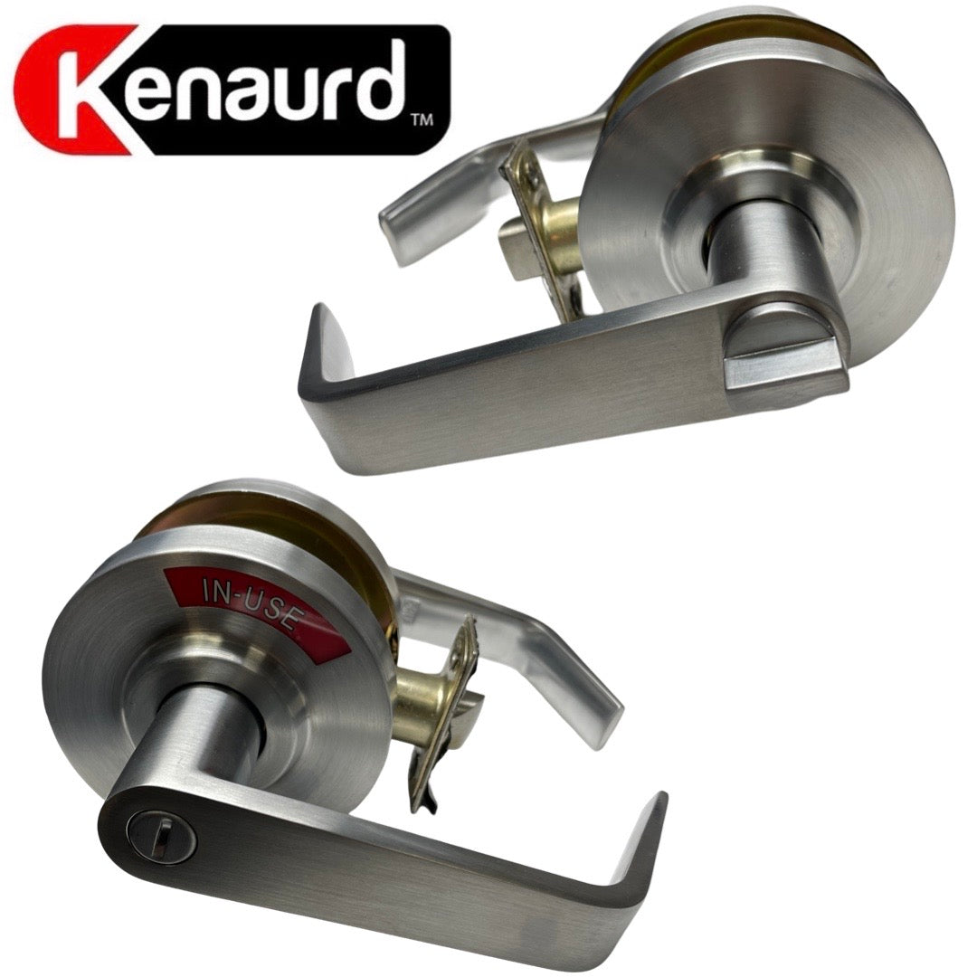 Commercial Lever Set Handle - 2-3/4” - 2-3/8" Backset - Satin Chrome - Privacy With Indicator - Grade 2