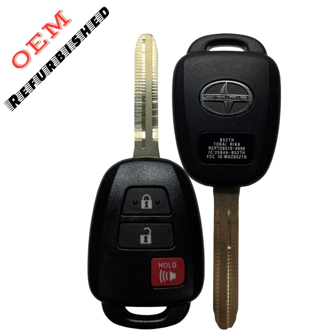 2013-2015 Scion TC / 3-Button Remote Head Key / PN: 89070-52G30 / MOZB52TH / G Chip (OEM REFURBISHED)