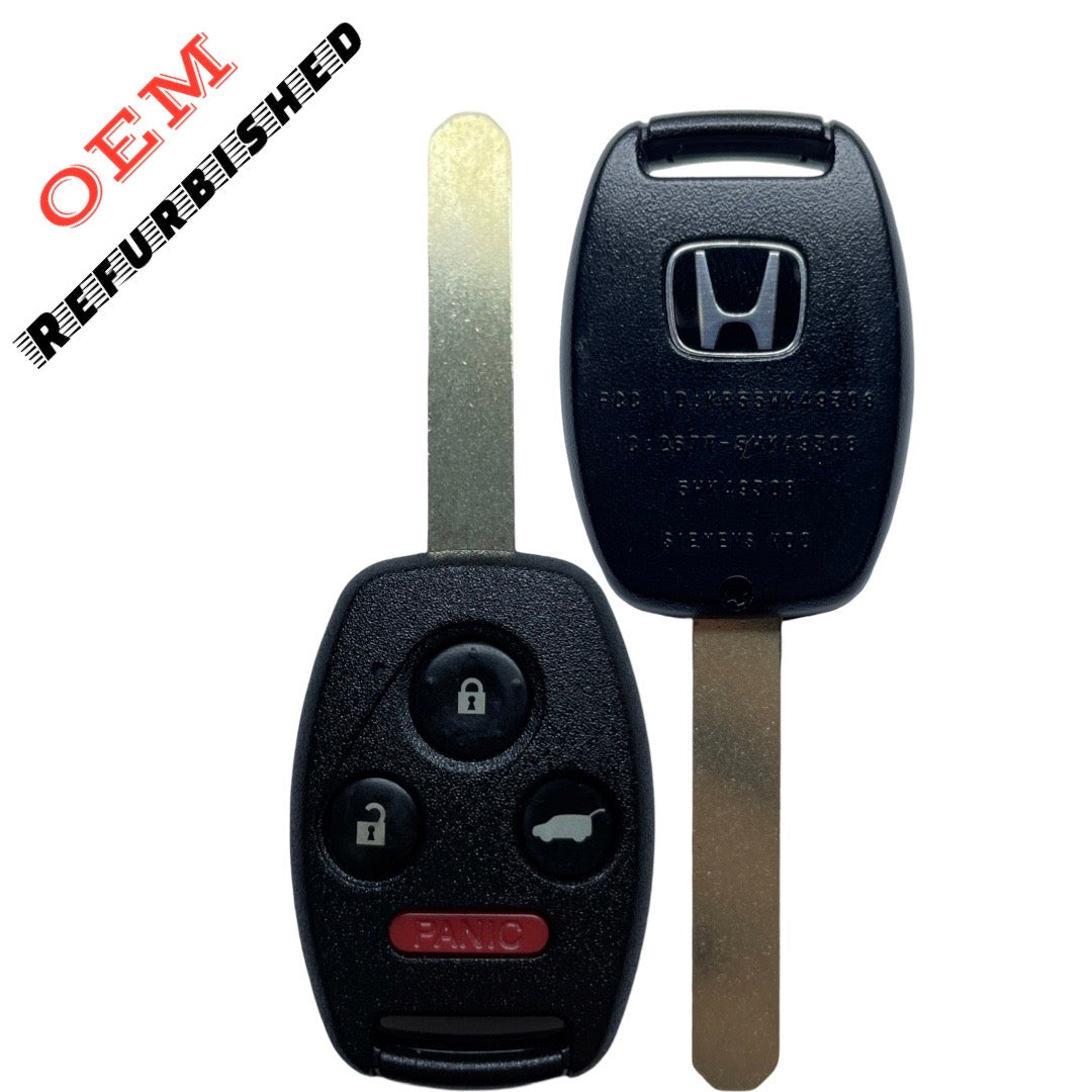 2009-2015 Honda Pilot / 4-Button Remote Head Key / PN: 35118-SZA-A12 / KR55WK49308 (OEM Refurb)
