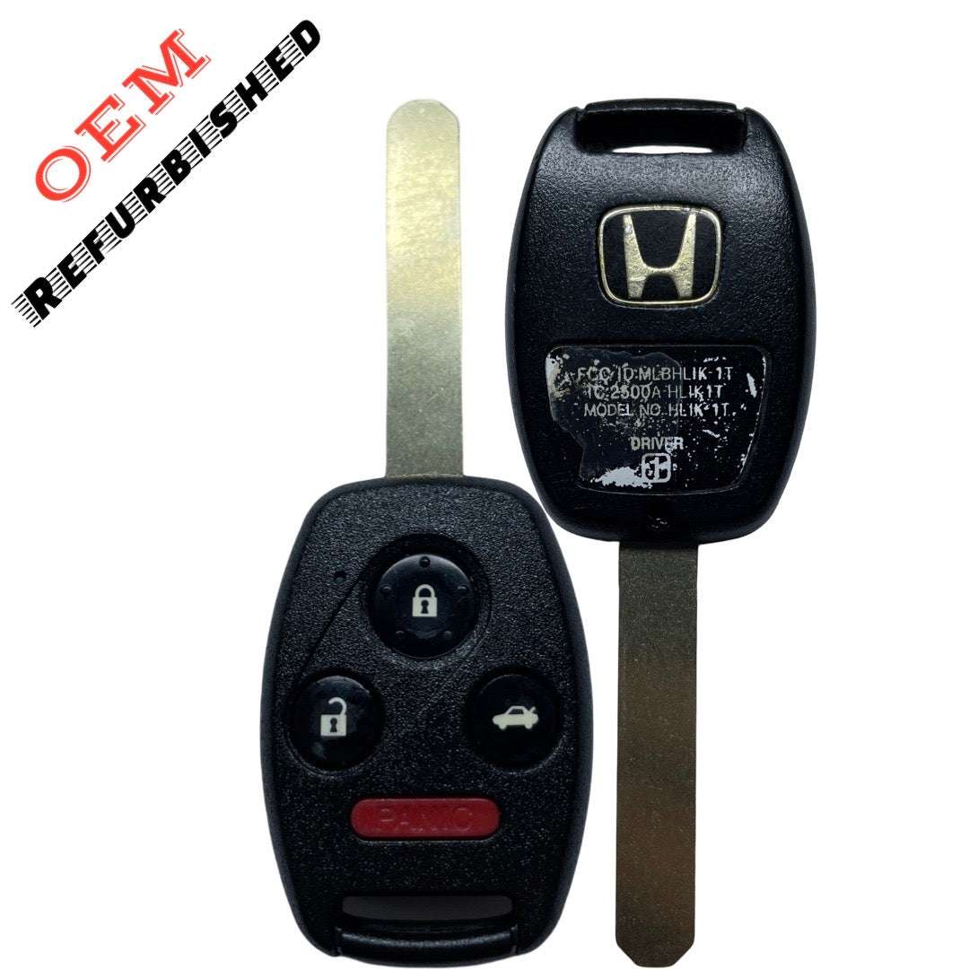 2011-2012 Honda Accord / 4-Button Remote Head Key / PN: 35118-TE0-A30 / MLBHLIK-1T (Driver 1) (OEM REFURBISHED)