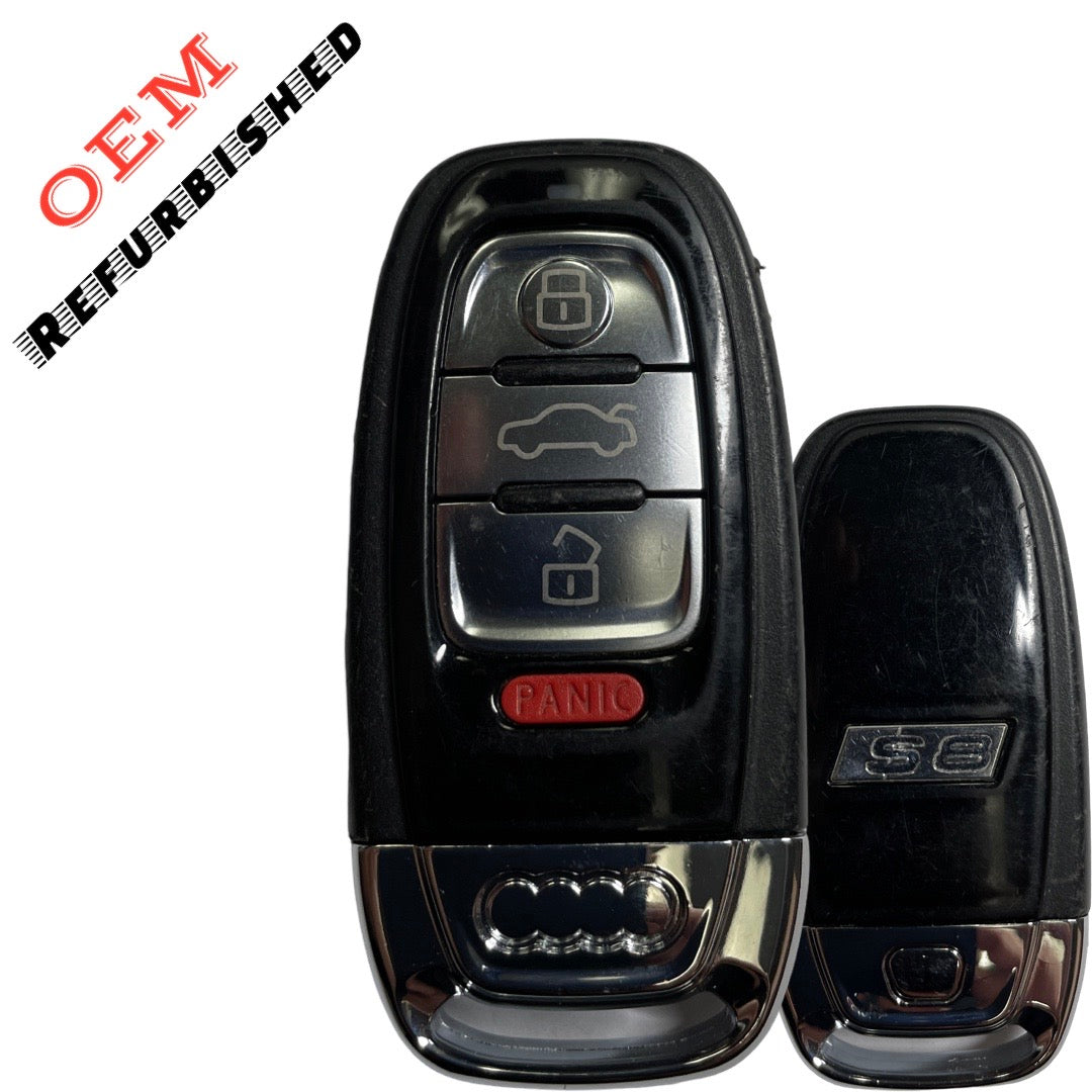 2008-2016 Audi A8/S8 / 4-Button Smart Key / PN: 8T0959754G / IYZFBSB802 / Comfort Access / 315 MHz (OEM Refurb)
