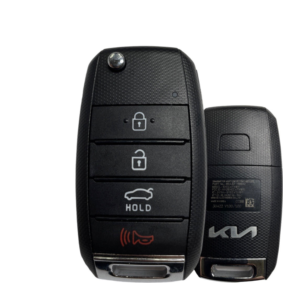 2022-2023 Kia Rio / 4-Button Flip Key / PN: 95430-H9850 / NYOSYEC4TX1611 (OEM Refurb)
