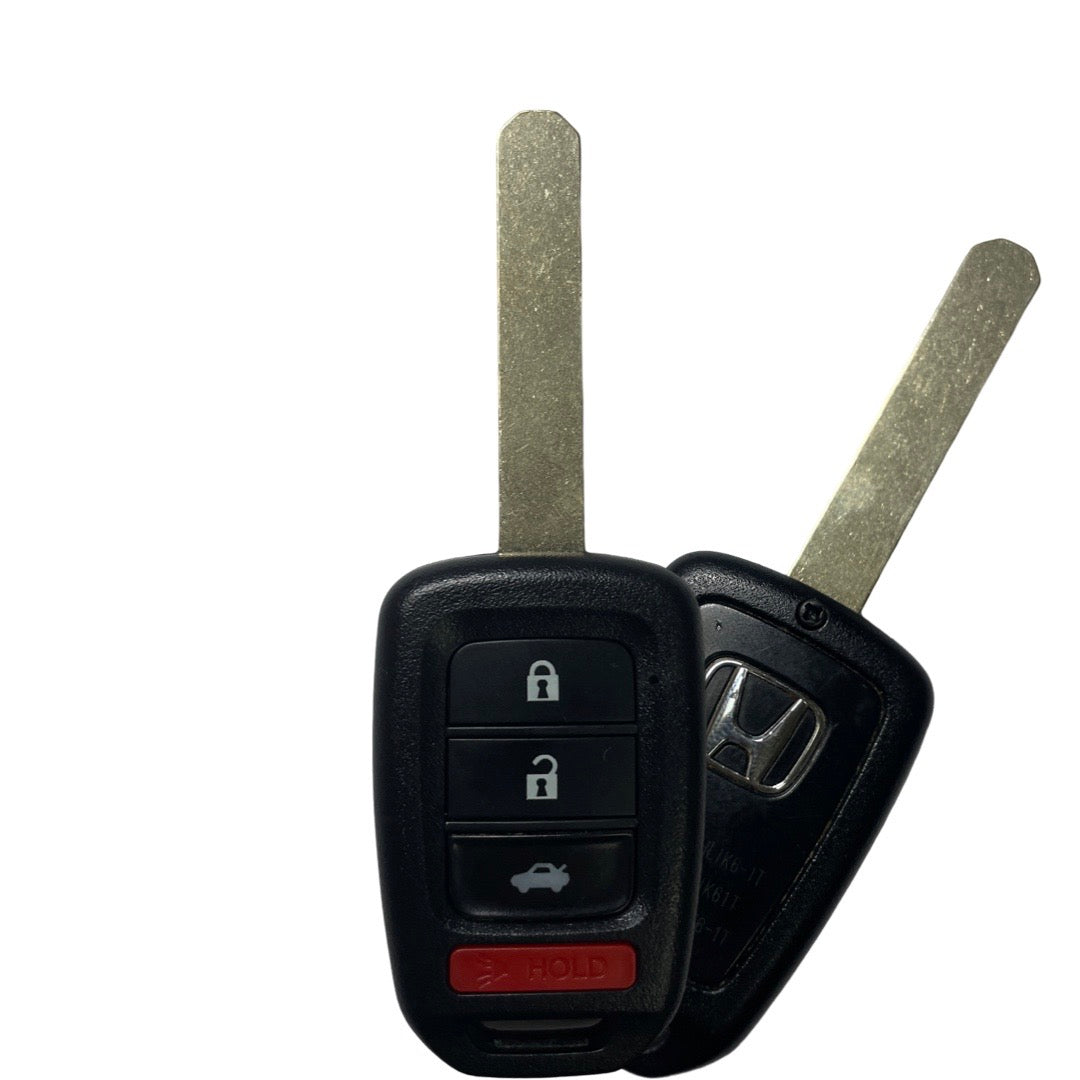 2013-2015 Honda Accord Civic / 4-Button Remote Head Key / PN: 35118-T2A-A20 / MLBHLIK6-1T (OEM REFURBISHED)