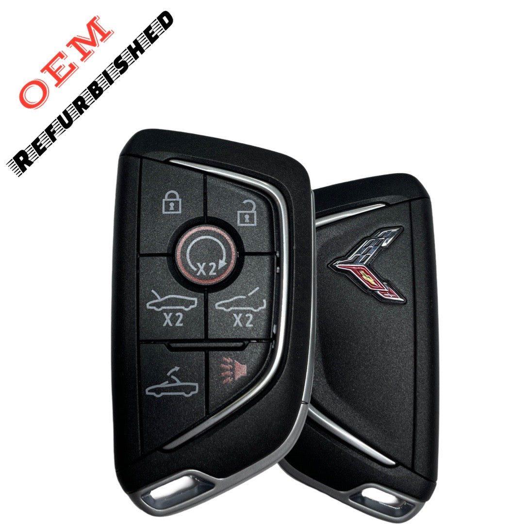 2021 - 2026 Chevrolet Corvette C8 Smart Key 7B - EUROPEAN ONLY CHROME EMBLEM (OEM REFURBISHED)