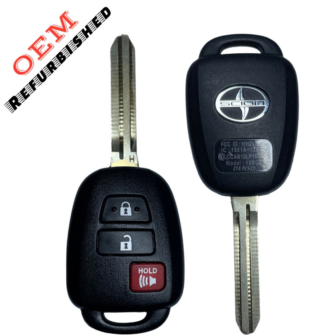 2013-2019 Scion / 3-Button Remote Head Key / PN: 89070-12590 / HYQ12BDP (OEM Refurb)