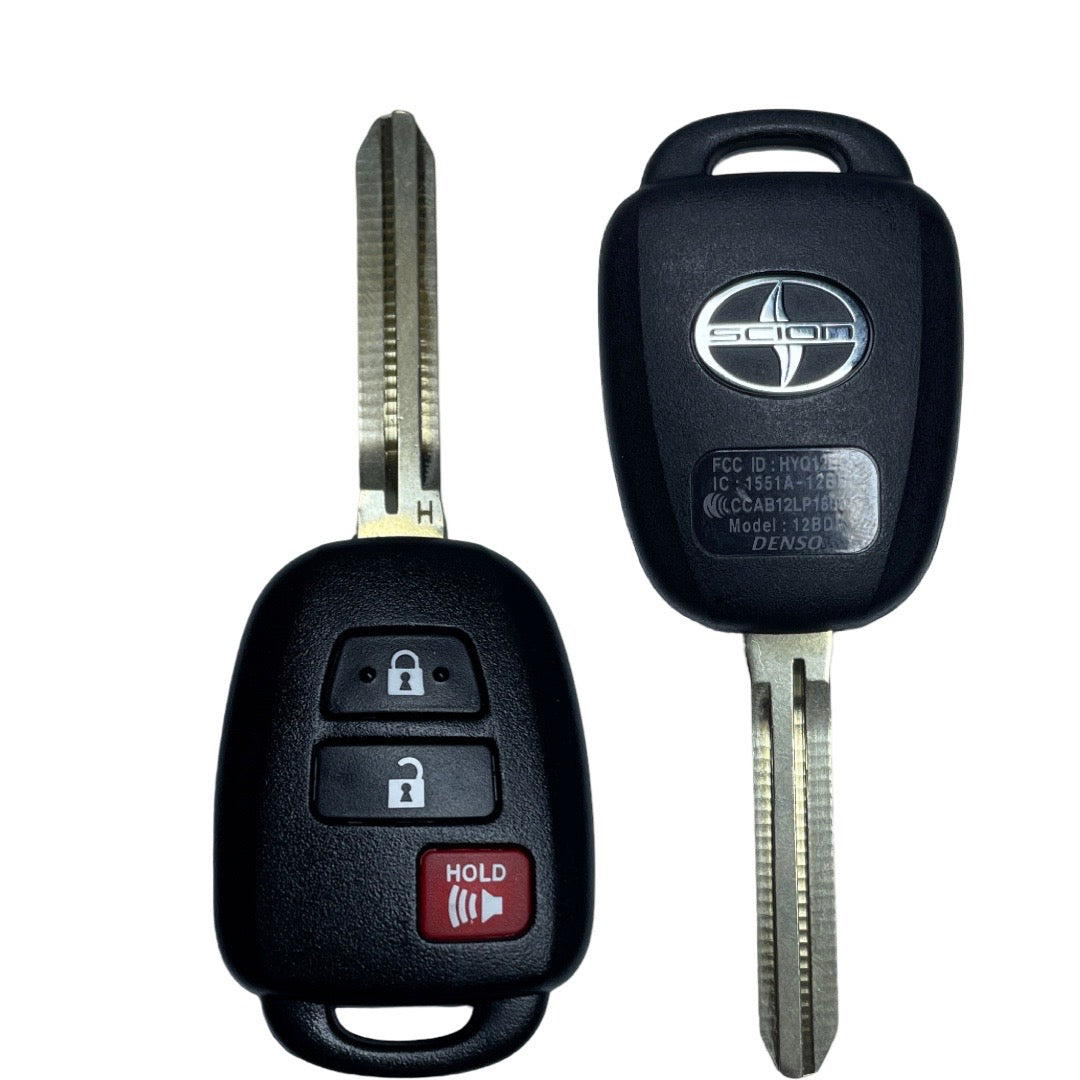 2013-2019 Scion / 3-Button Remote Head Key / PN: 89070-12590 / HYQ12BDP (OEM Refurb)