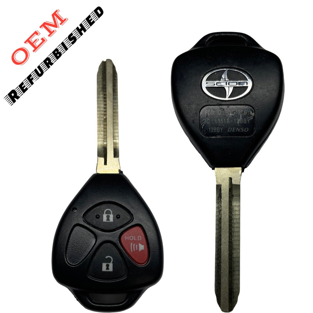 2008-2012 Scion xB / 3-Button Remote Head Key / PN: 89070-12380 / HYQ12BBY (OEM REFURB)