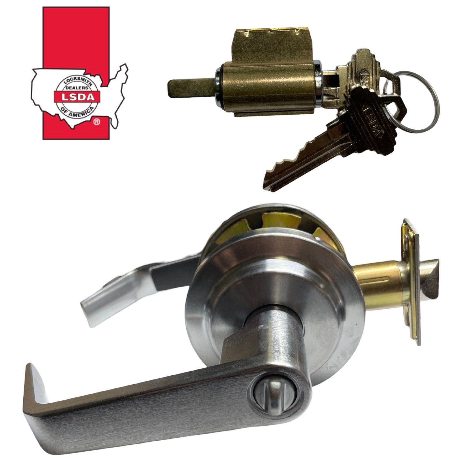 LSDA G2 Entry Lever Latch & Cylinder Satin Chrome (SC1)