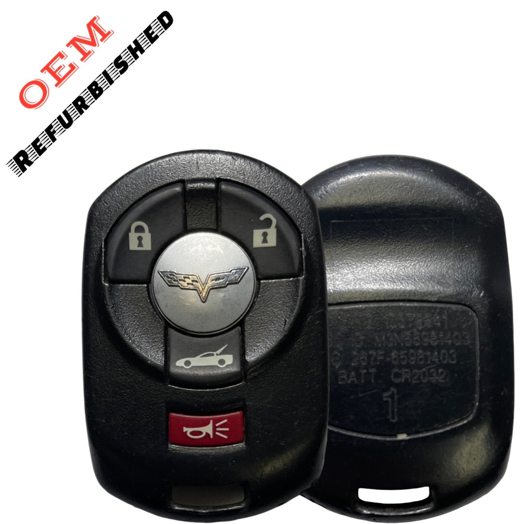 2005-2007 Chevrolet Corvette / 4-Button Keyless Entry Remote / PN: 10372542 / M3N65981403 (OEM Refurb) DRIVER1