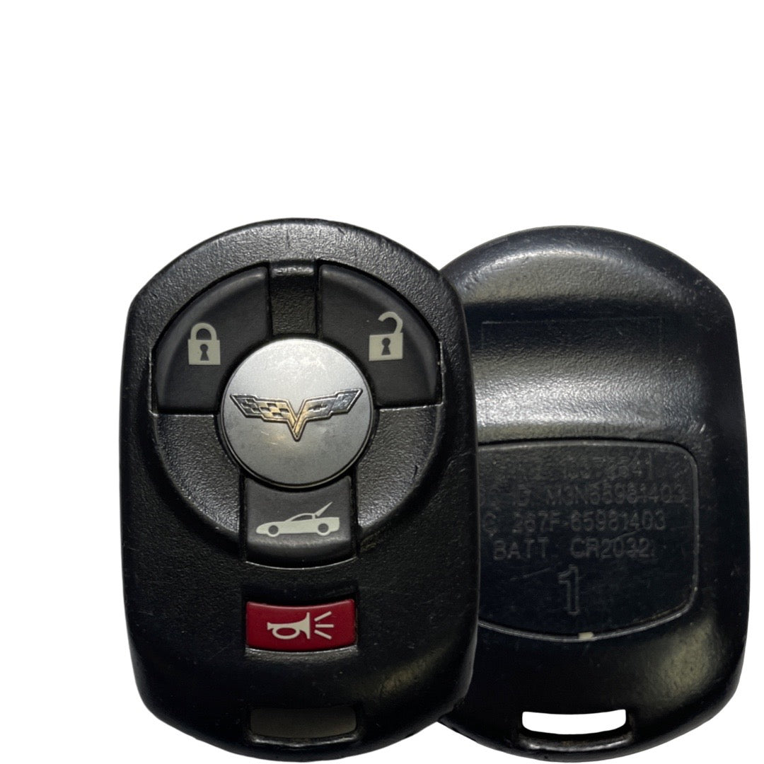 2005-2007 Chevrolet Corvette / 4-Button Keyless Entry Remote / PN: 10372542 / M3N65981403 (OEM Refurb) DRIVER1