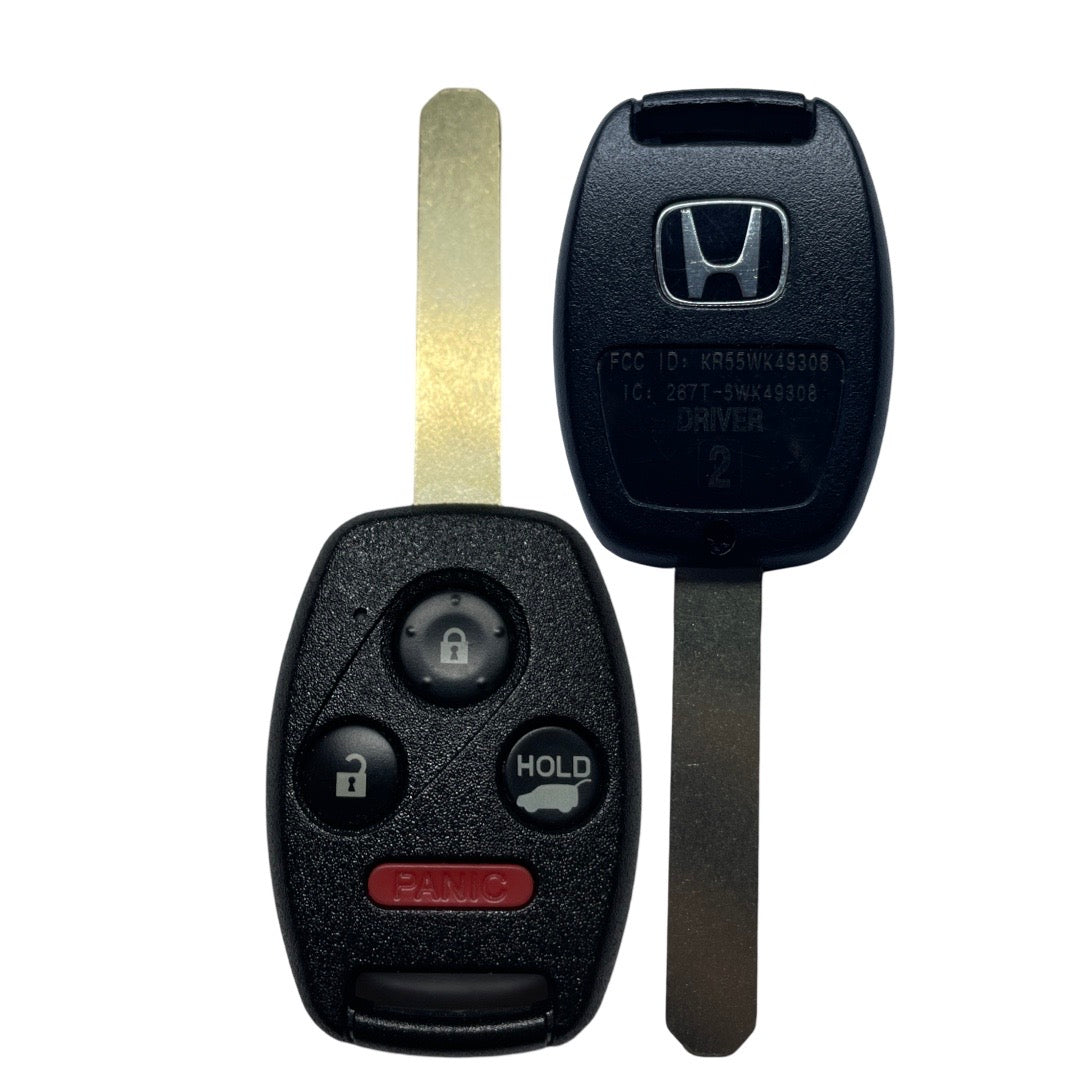 2012-2015 Honda Pilot / 4-Button Remote Head Key w/ Glass Hatch / PN: 35118-SZA-A30 / KR55WK49308 (Driver 2) (OEM REFURBISHED)