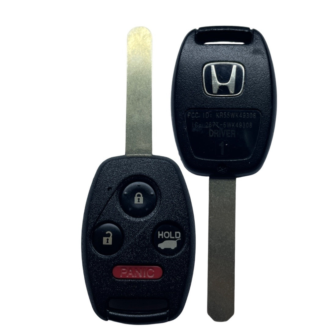 2012-2015 Honda Pilot / 4-Button Remote Head Key w/ Glass Hatch / PN: 35118-SZA-A30 / KR55WK49308 (Driver 1) (OEM REFURBISHED)