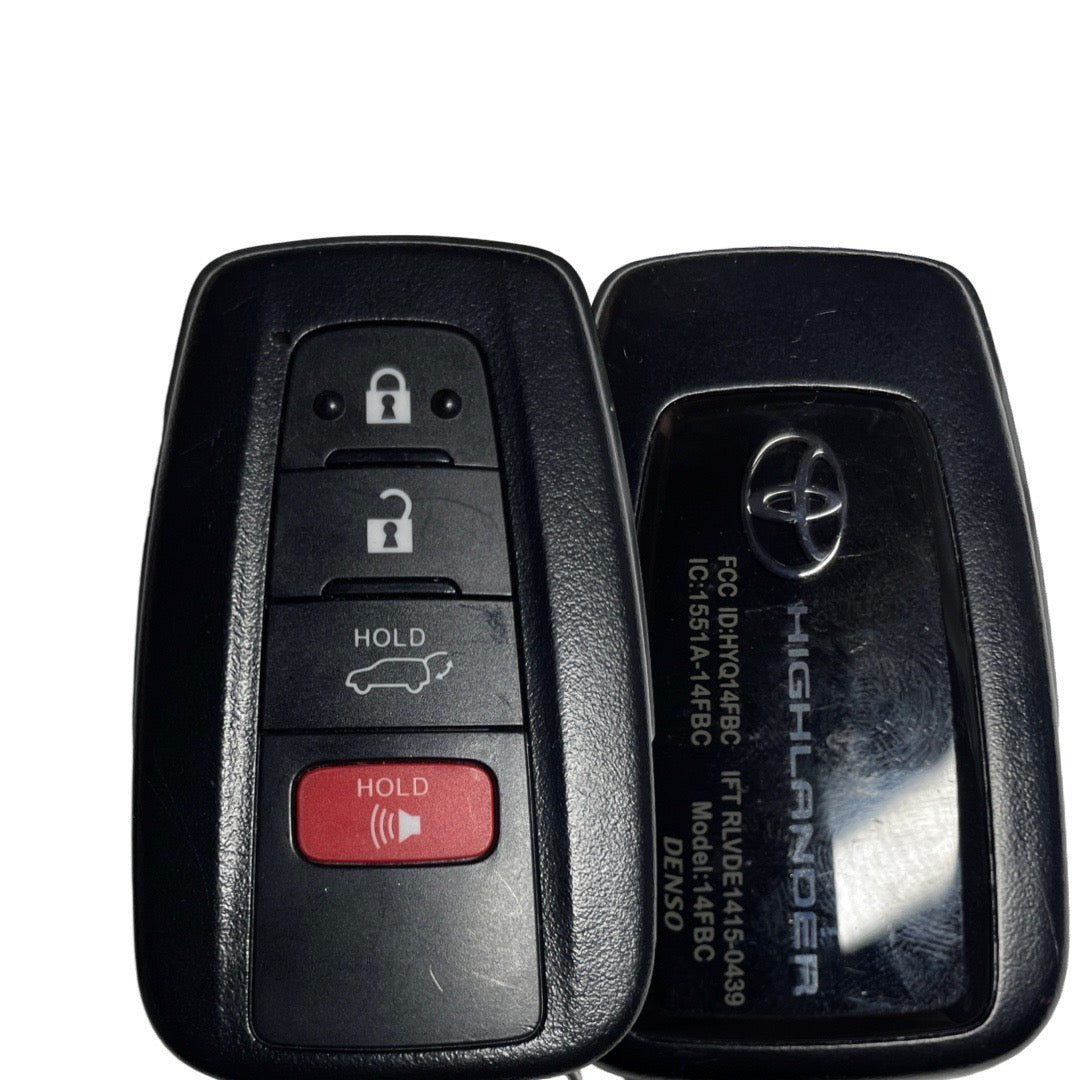 2020-2022 Toyota Highlander 4B Hatch Smart Key HYQ14FBC (OEM Refurbished Tango Only)