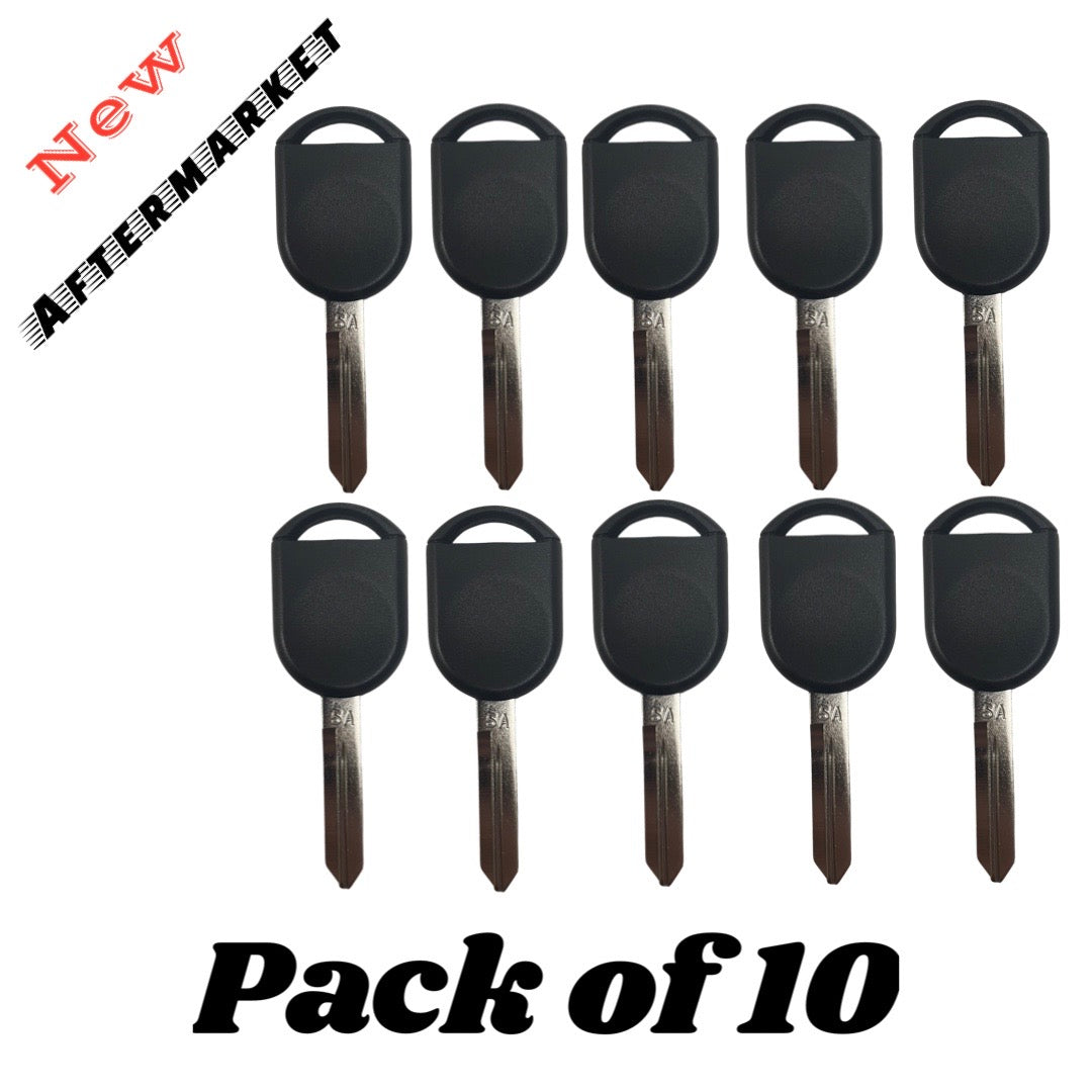 10X 2000-2017 Ford - H92 / H84 / Transponder Key (4D63 80 Bit Chip) (AFTERMARKET) 10 Pack