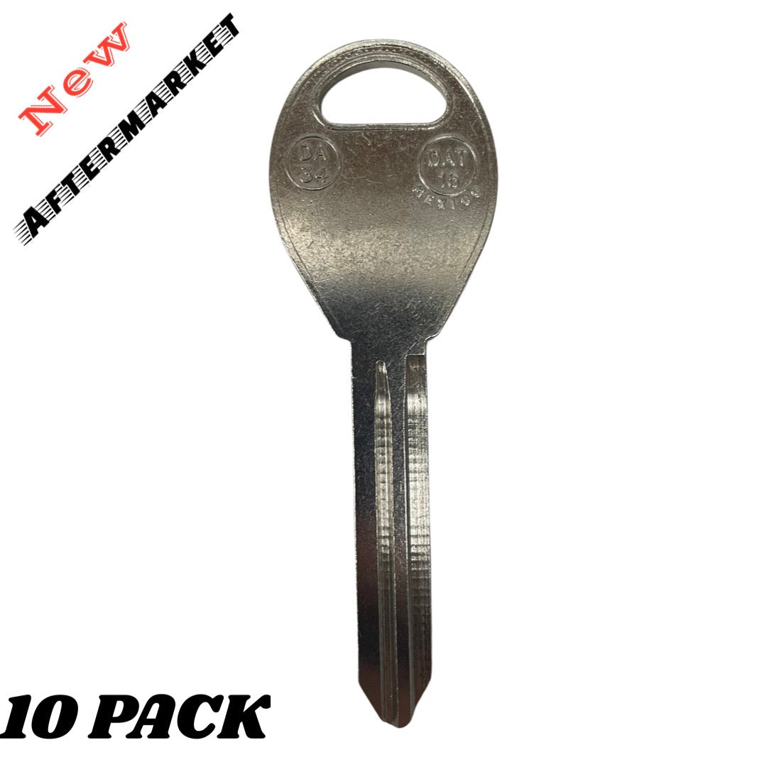 10 X DA34 - X237 - Nissan - Infiniti - Metal Key Blank (10 PACK)