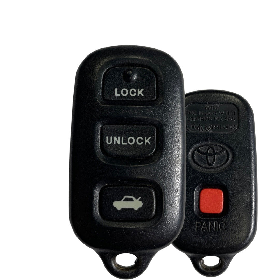 2002-2006 Toyota Camry Solara / 4-Button Keyless Entry Remote / PN: 89742-AA030 / GQ43VT14T (OEM Refurb)