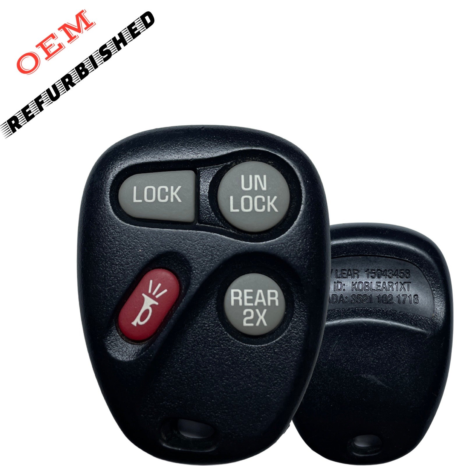 1999-2005 GM / 4-Button Keyless Entry Remote / PN: 15043458 / KOBLEAR1XT (OEM REFURBISHED)