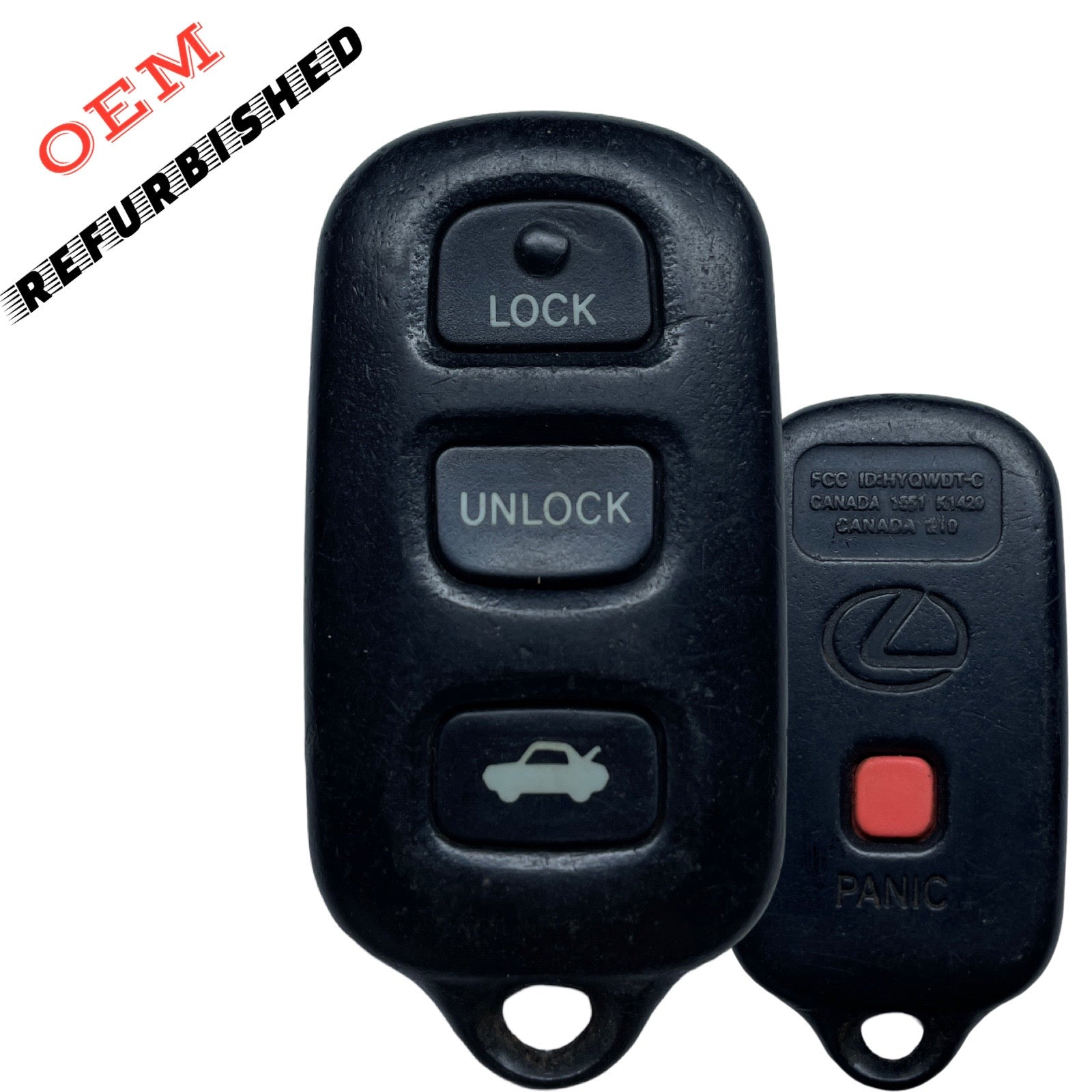 1995-1997 LEXUS Keyless Entry Remote 4 Button FCC: HYQWDT-C (OEM REFURBISHED)