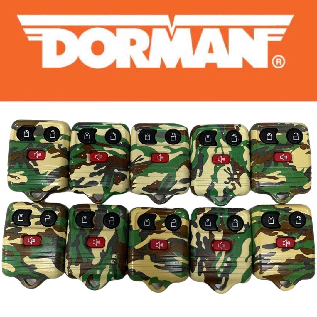 10x 1998-2016 FORD LINCOLN MERCURY MAZDA 3-Button KEYLESS REMOTE CASE Camo CWTWB1U331 CWTWB1U345 Dorman 13625GNC