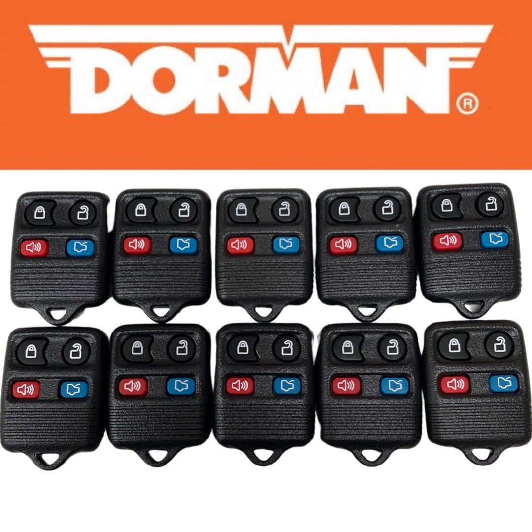 10x 1998-2016 Ford Lincoln Mercury Mazda 4-Button Keyless Remote Case Black CWTWB1U331 CWTWB1U345 DORMAN 13607