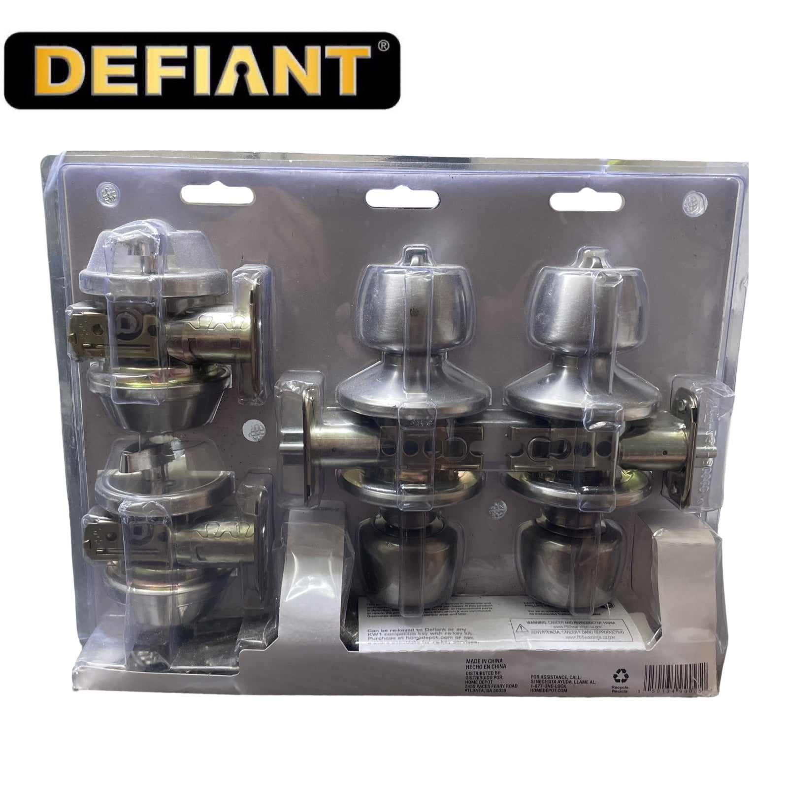 Defiant Stainless Steel Single Cylinder Keyed Entry Project Pack