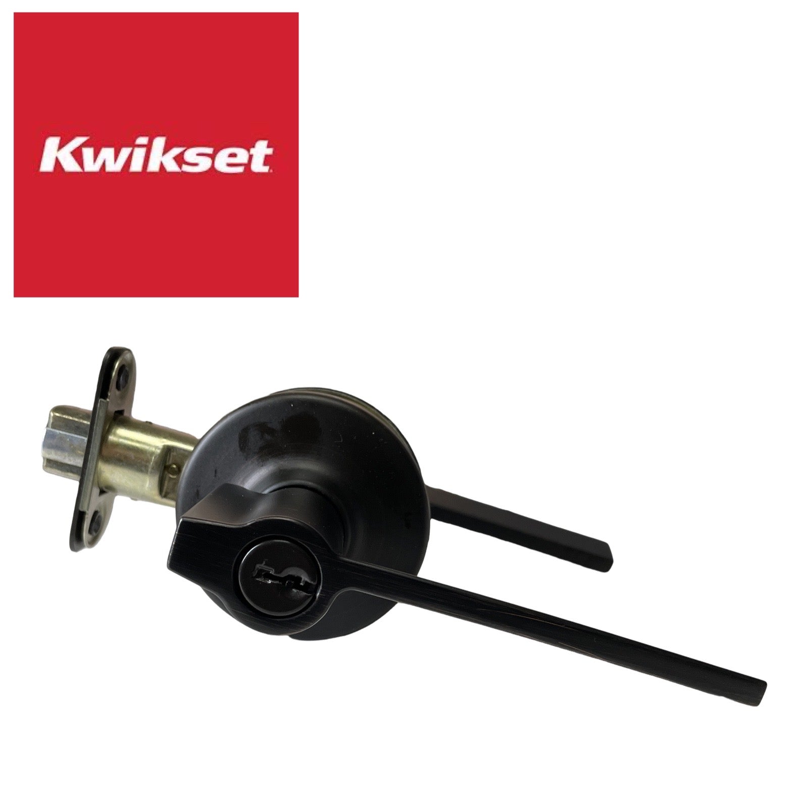 Kwikset - 405LRL- Ladera Lever Set - Round Rose - Venetian Bronze - Keyed Entry Lever - Grade 3