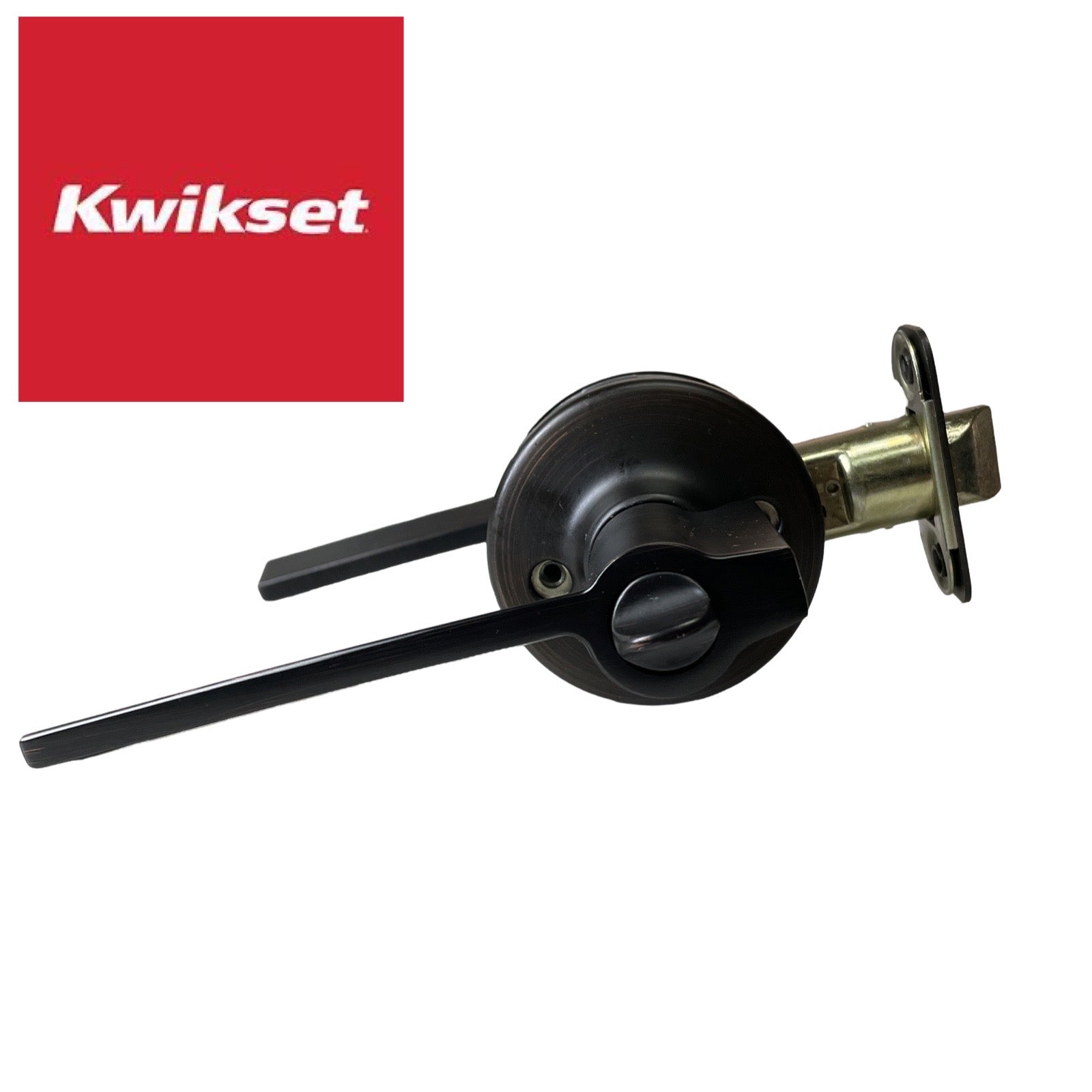 Kwikset - 405LRL- Ladera Lever Set - Round Rose - Venetian Bronze - Keyed Entry Lever - Grade 3