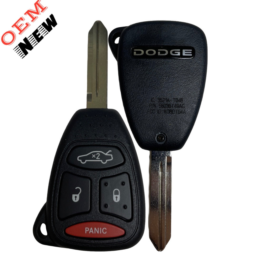 2004-2009 Jeep Dodge Chrysler / 4-Button Remote Head Key / PN: 05183349AA / KOBDT04A (OEM NEW)