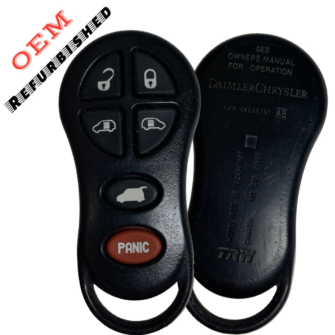 2001-2004 Dodge Chrysler Van / 6-Button Keyless Entry Remote / PN: 04686797AB / GQ43VT18T (OEM Refurb)