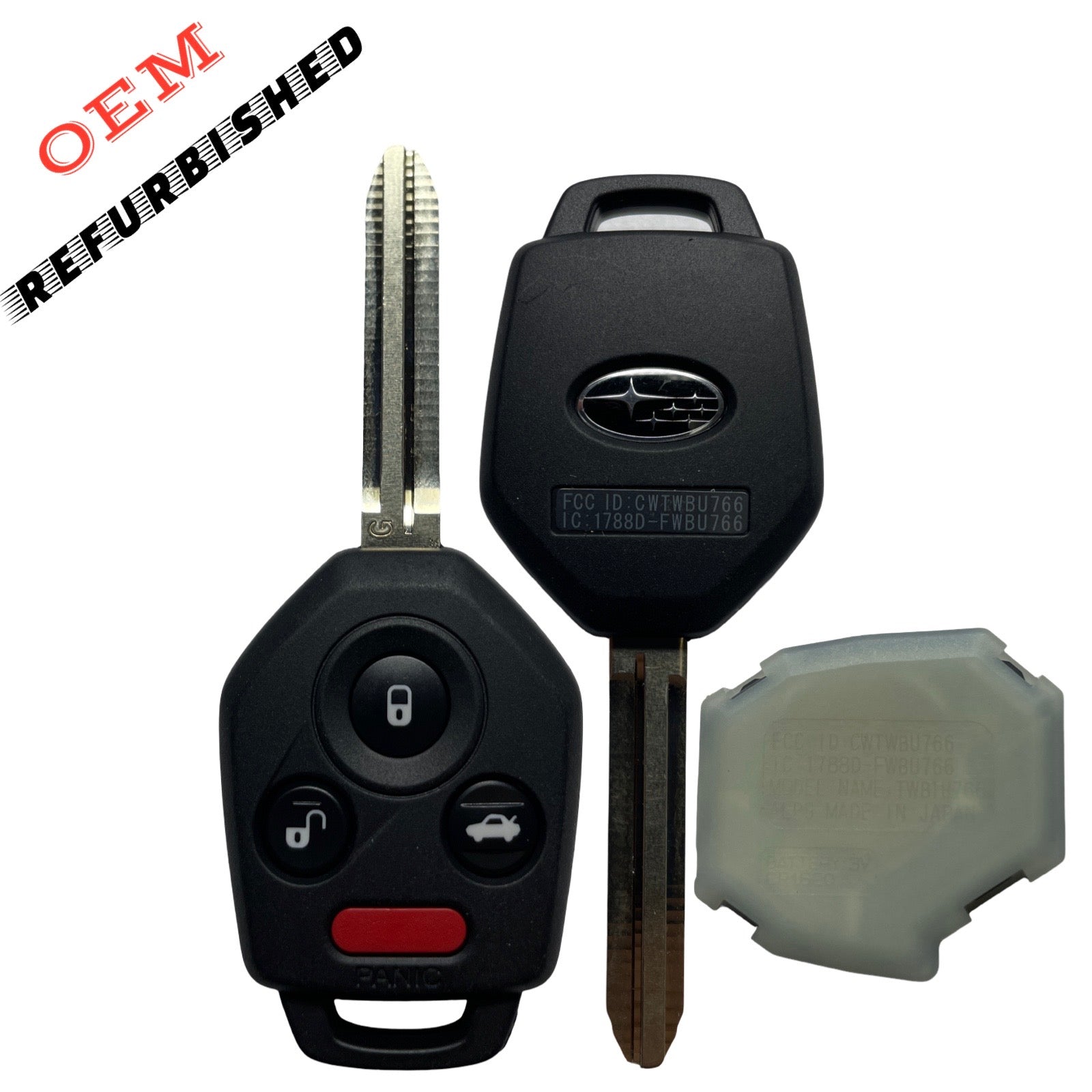 2012 - 2019 Subaru / 4-Button Remote Head Key / PN: 57497-FJ031 / CWTWBU766 / G Chip (Clear Pod) (OEM REFURB)