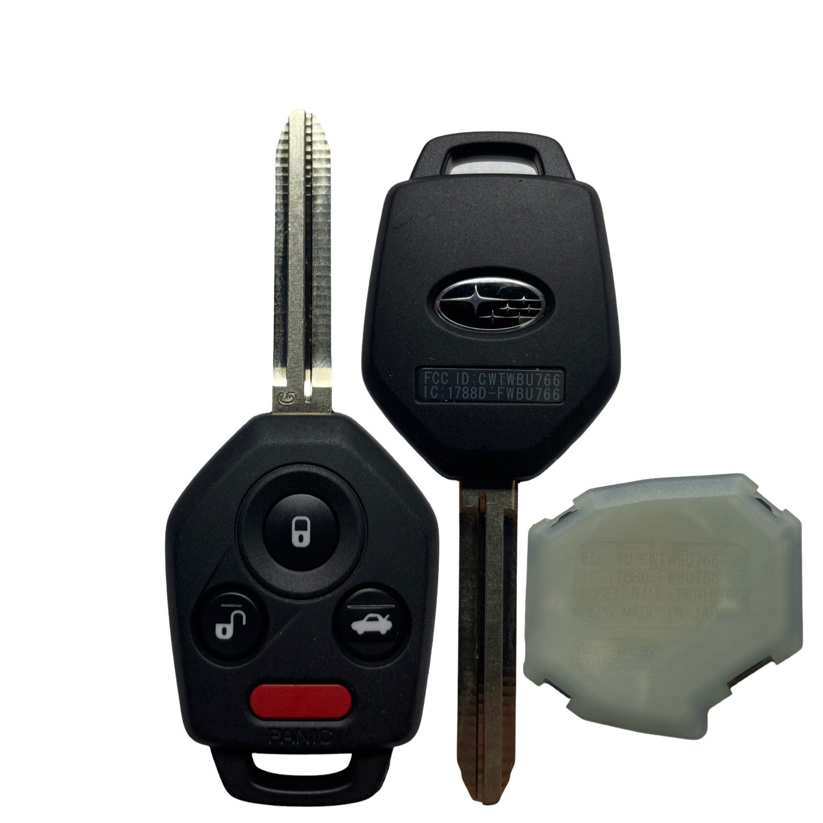 2012 - 2019 Subaru / 4-Button Remote Head Key / PN: 57497-FJ031 / CWTWBU766 / G Chip (Clear Pod) (OEM REFURB)