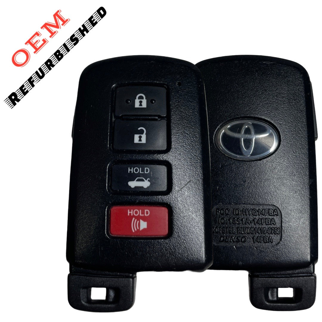 2012-2020 Toyota / 4-Button Smart Key / PN: 89904-06140 / G Board / HYQ14FBA-0020 (OEM Refurb)